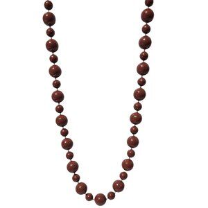 Vintage Brown Beaded Necklace Retro Minimalist Classic Fashion Jewelry Women